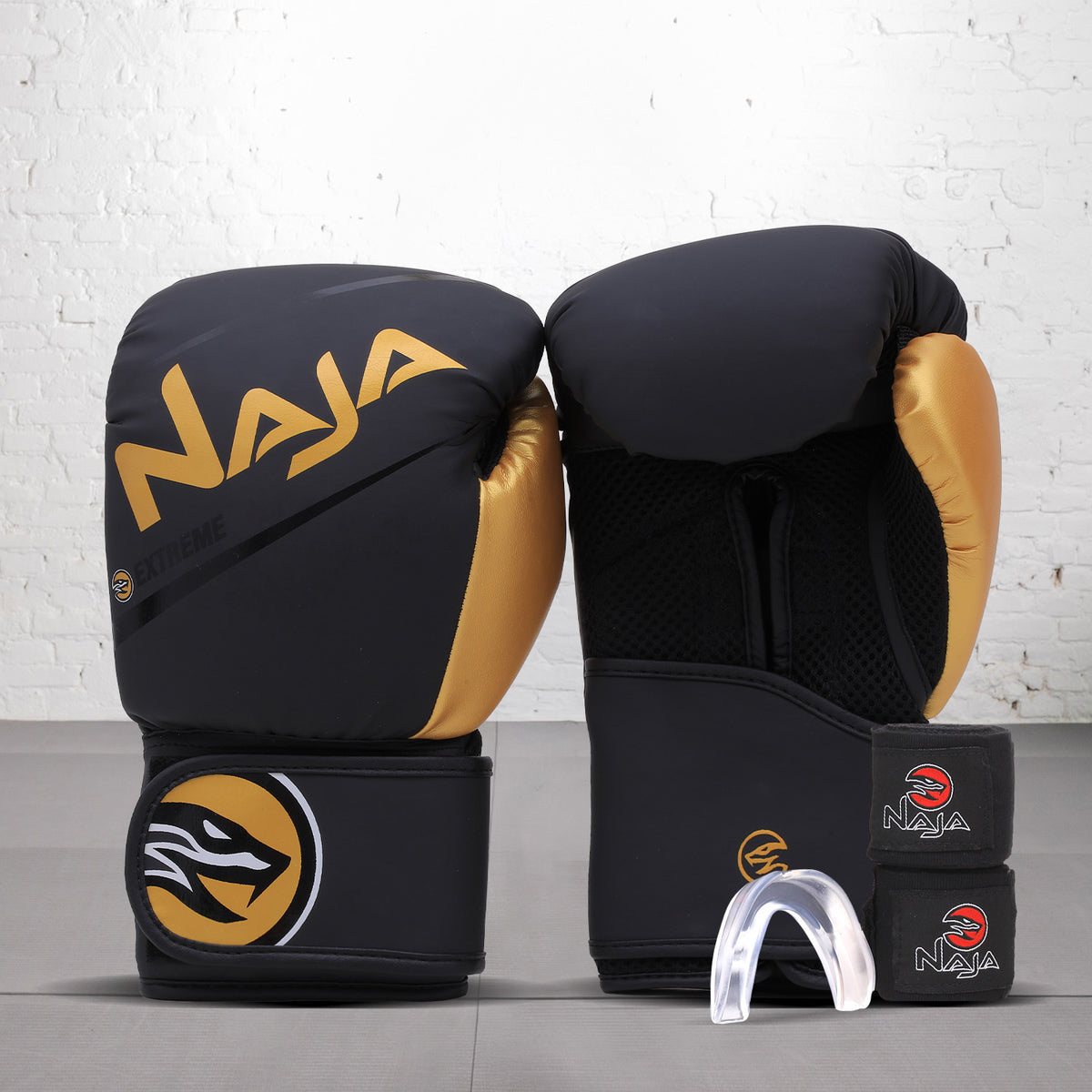 Kit Boxe e Muay Thai Naja Extreme Luva + Bandagem + Bucal