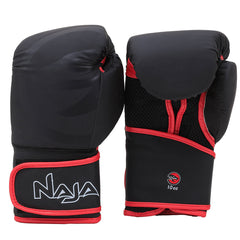 Kit Boxe e Muay Thai Luva + Bandagem + Bucal Naja Black Line